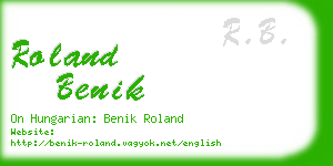 roland benik business card